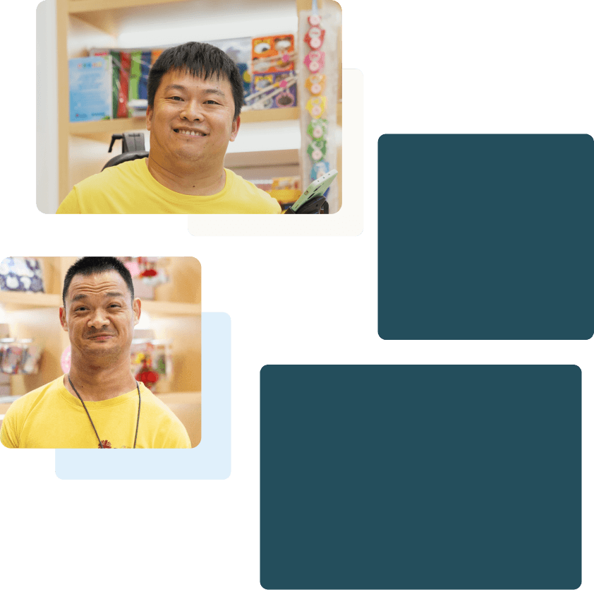 A collage of images and shapes